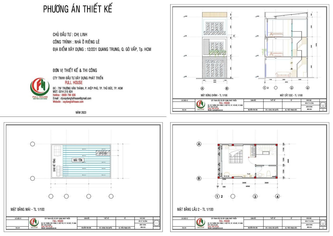 Báo giá thiết kế nhà phố