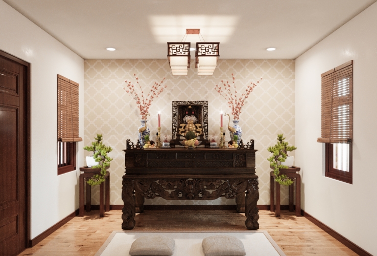 Thiết kế phòng thờ như thế nào hợp phong thủy và thu hút tài lộc?