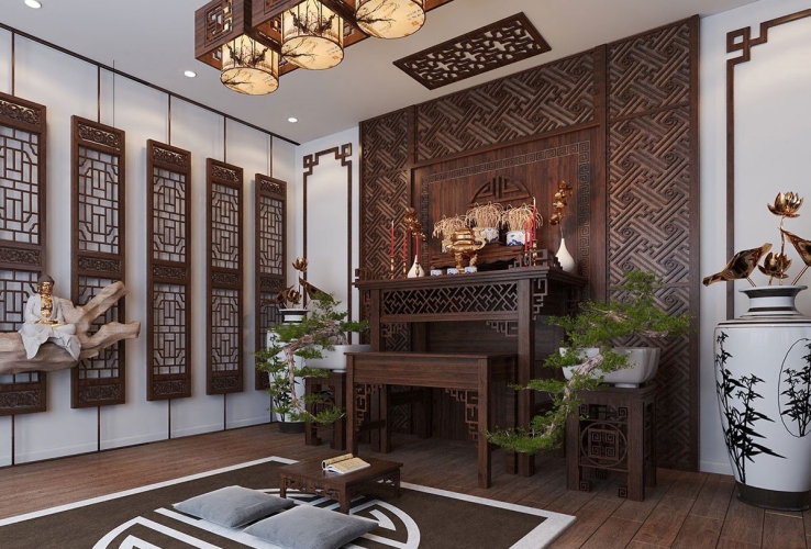 Đặt bàn thờ ở đâu trong phòng khách để thu hút tài lộc?