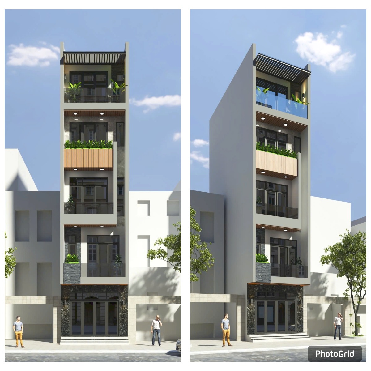 Thiết kế nhà 5 tầng có thang máy