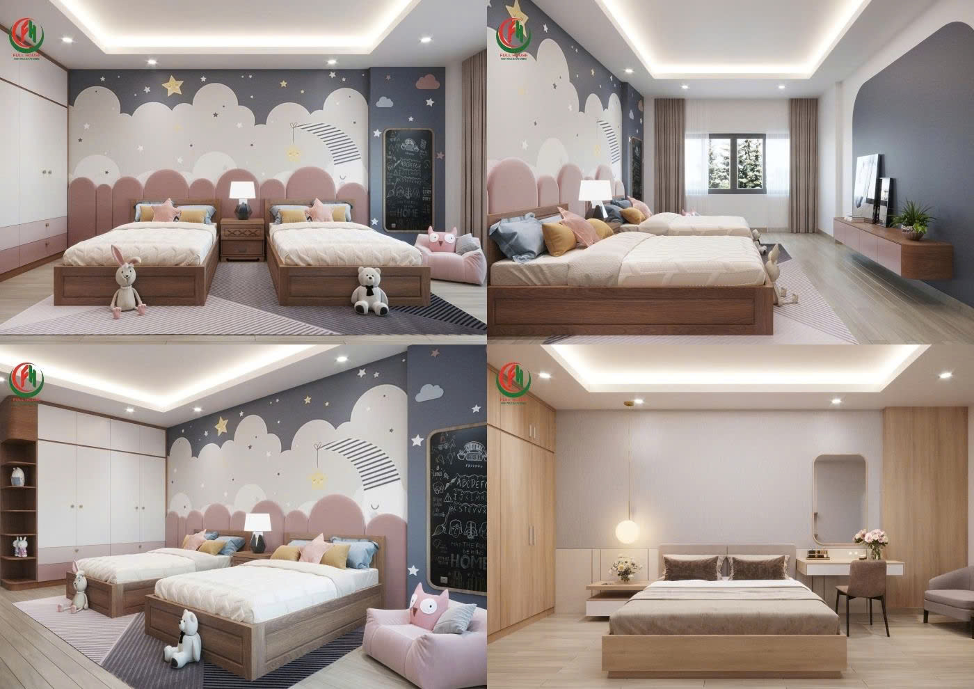 Thiết kế nhà ống 5x13 2 tầng 4 phòng ngủ