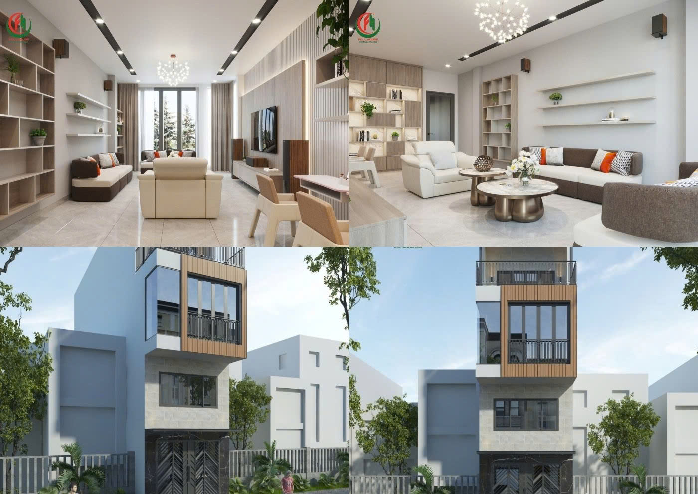 Thiết kế nhà ống 5x13 2 tầng 4 phòng ngủ