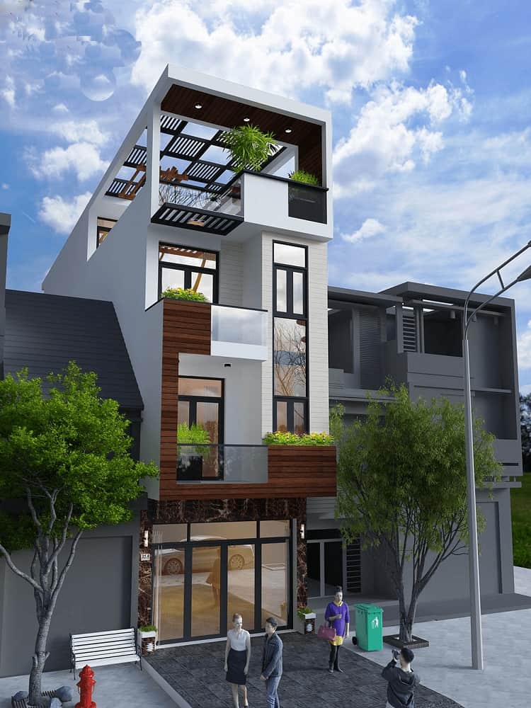 nhà đẹp 4 tầng