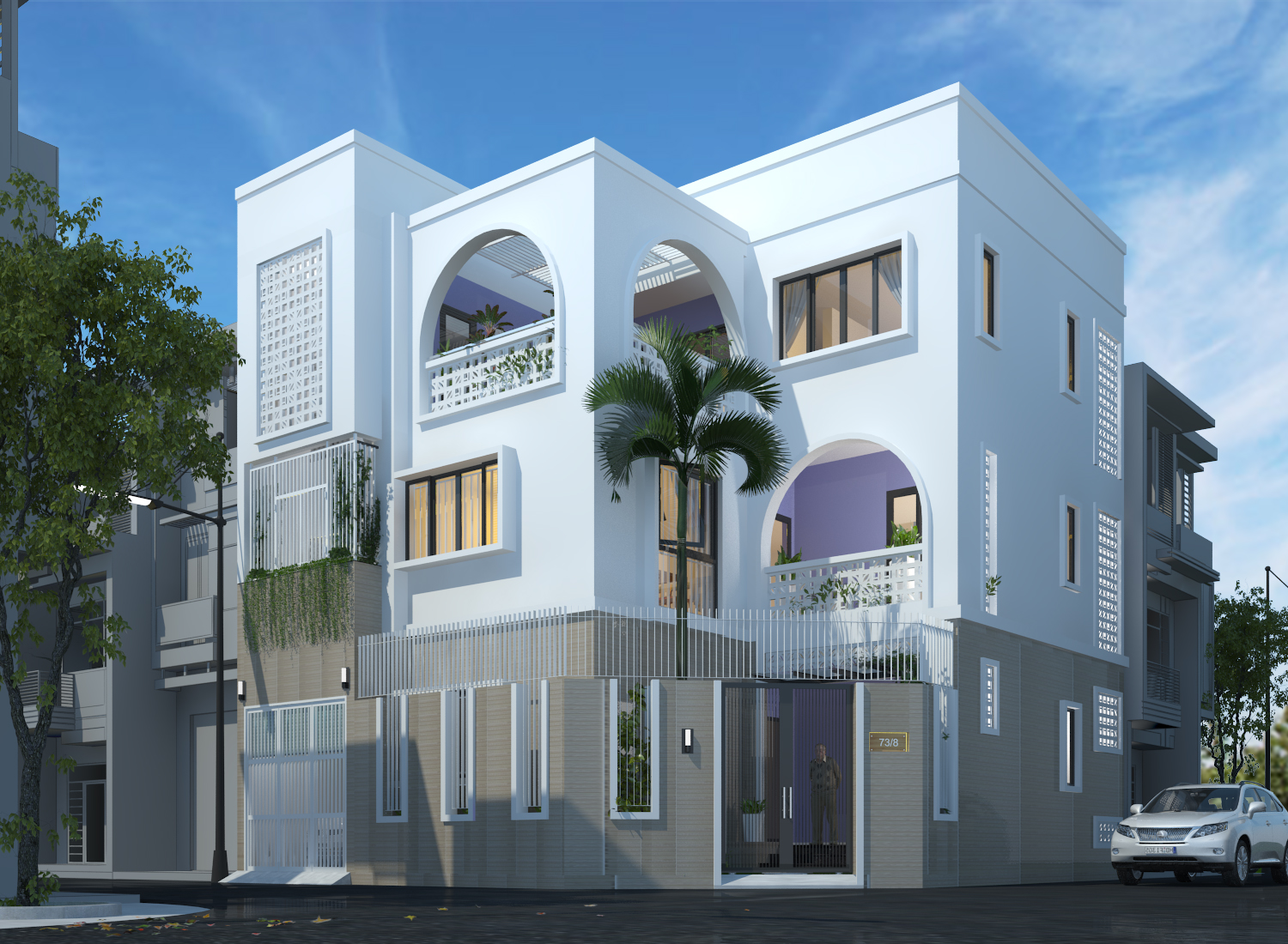 mẫu nhà phố 3 tầng