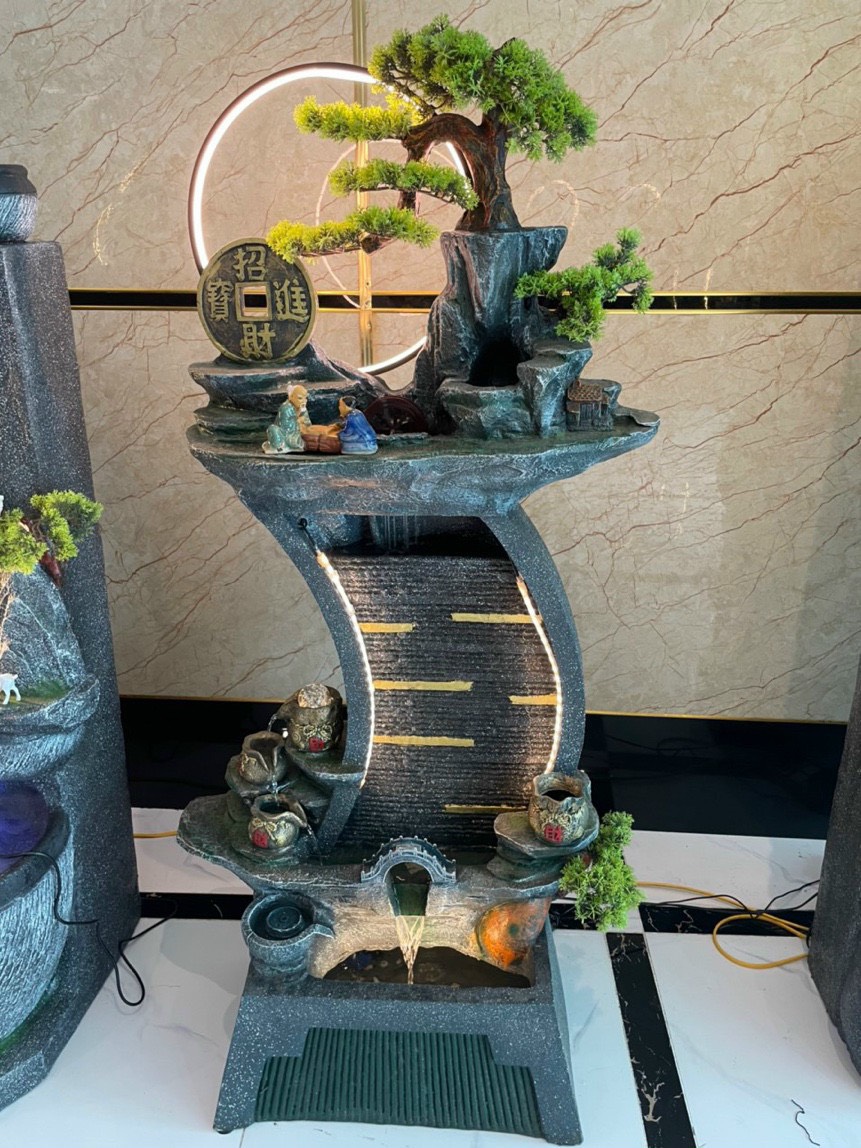 thác nước phong thủy để phòng khách