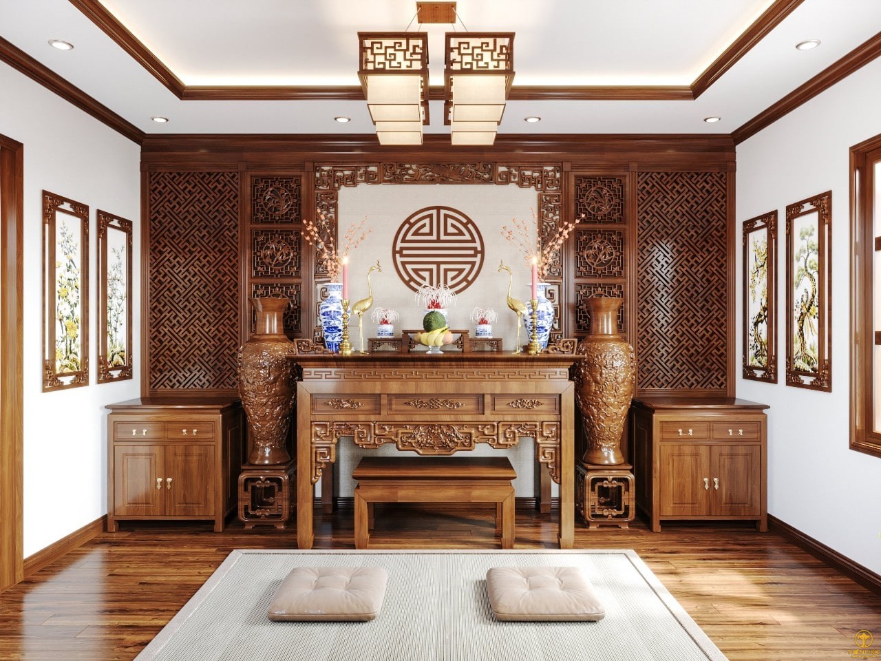 thiết kế phòng thờ